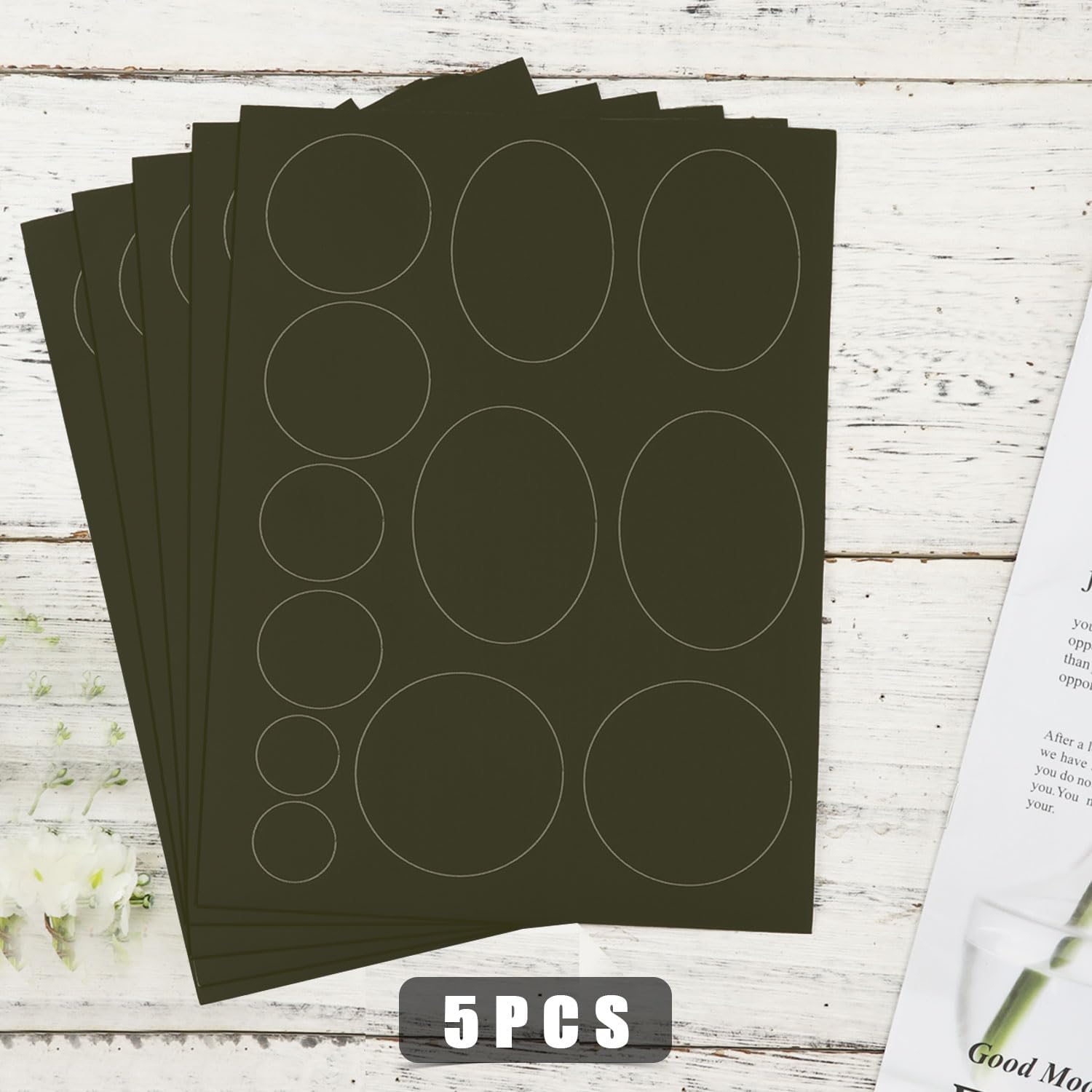 5 Sheets/60pcs Down Jacket Repair Patch, Round Self Adhesive Nylon Repair Patch Tape Washable Fabric Outerwear Repair Tape for Coats Down Jackets Tents Sleeping Bags(Olive Green) image 3