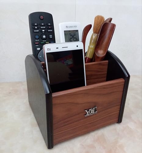 Miniatura 4 de Rotating remote control holder, pen holder for desk,Wooden remote storage Organizer,TV remote control caddy@YCL872R Pen container