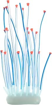 Simulation Coral Sea Urchins, Silicone Fluorescent Coral Glow Ornaments for Aquarium Blue