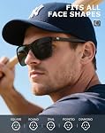 KALIYADI Lunettes de soleil pour hommes Polarized pour hommes: Lunettes de Soleil pour femmes classiques avec UV400 pour conduire Golf de pêche