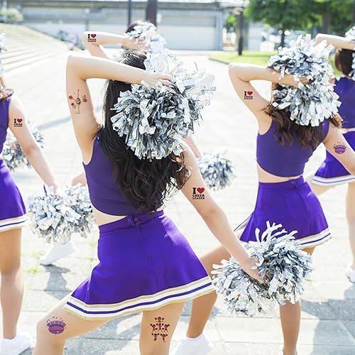 Miniatura 4 de Oringaga 384 tatuajes temporales de porristas para niños, juego de porristas deportivas, chicas, danza, cumpleaños, baby shower, suministros de