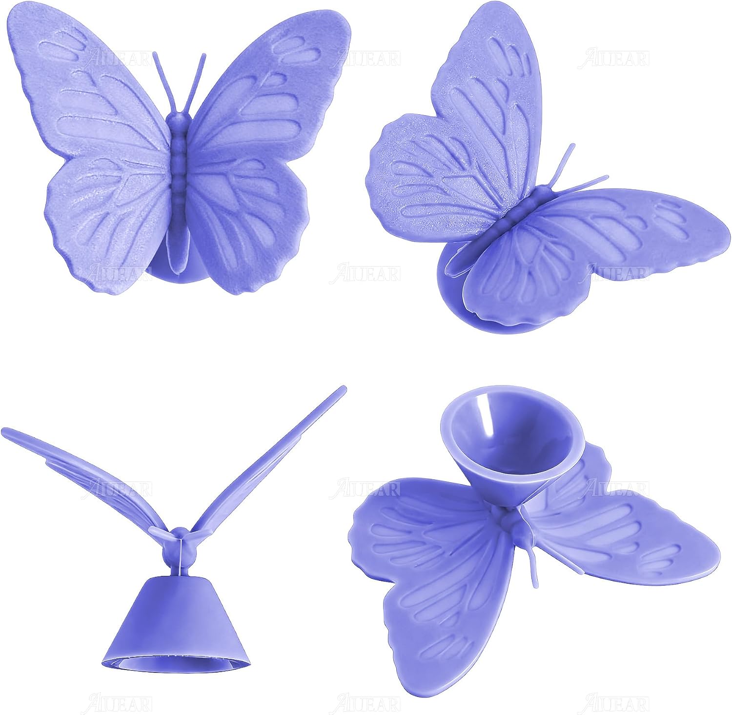 AUEAR, Silicone Wine Glass Markers Set Butterfly Style Glass Charms Wine Charm Tags with Suction Cup Work on Stemless Glasses