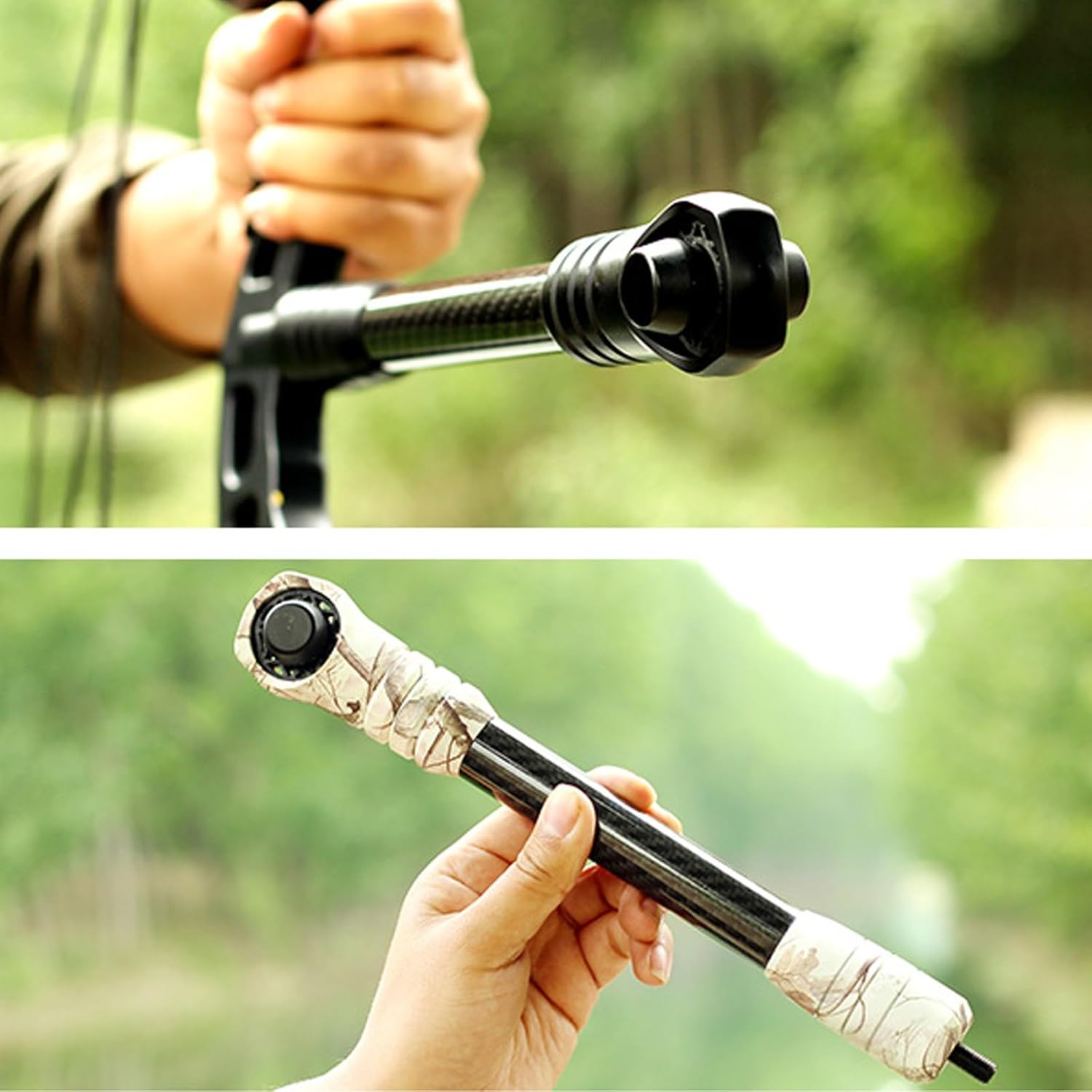 6-Inch Stabilizer Balance Bar, 3K Carbon Construction for Compound Bows, Lightweight Archery Accessory with Shock-Absorbing Design