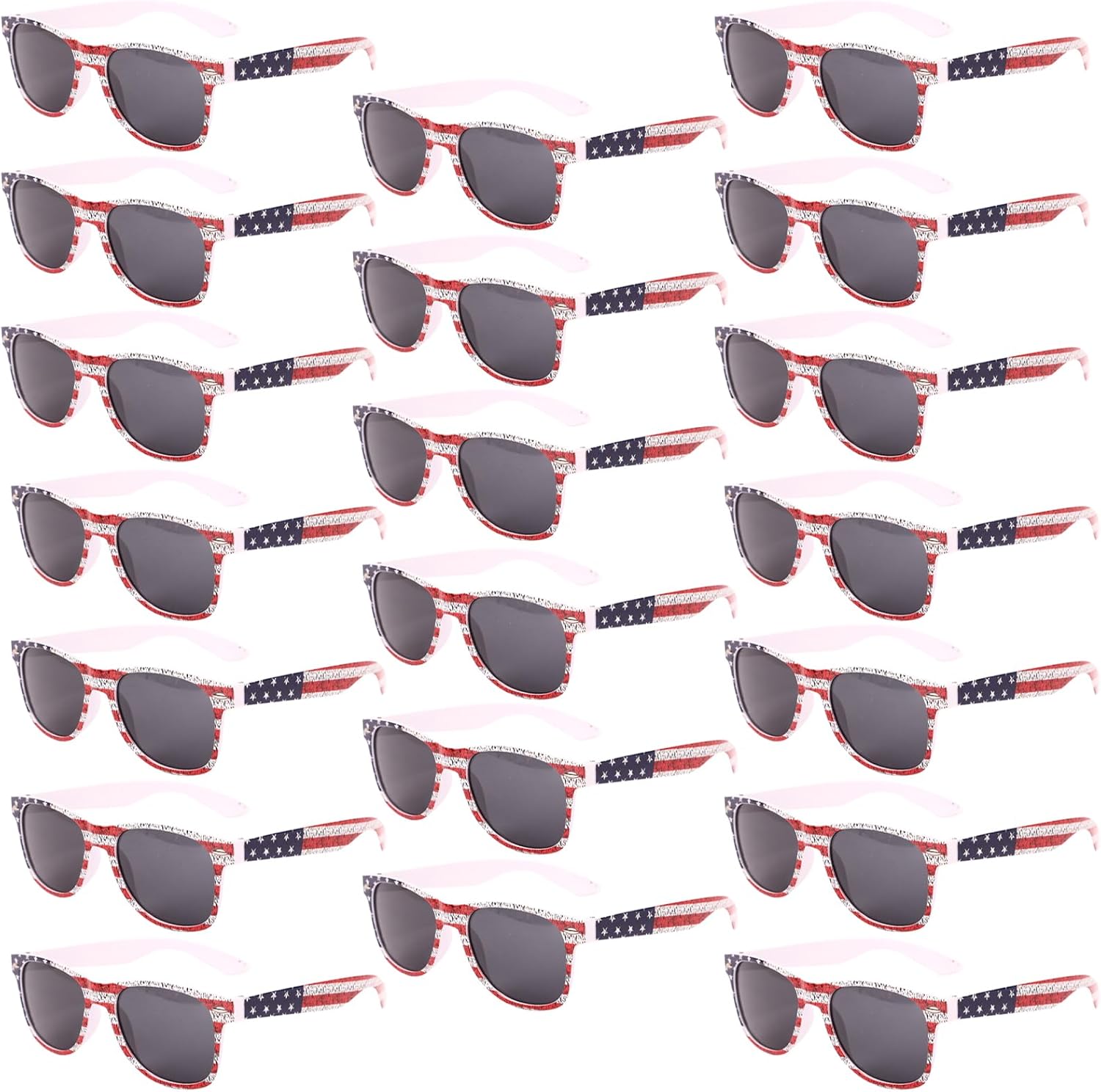 YQVIE Bulk American Flag Sunglasses Retro 90s Style Sunglasses for Men Women Independence Day Party Supplies UV400 Protection