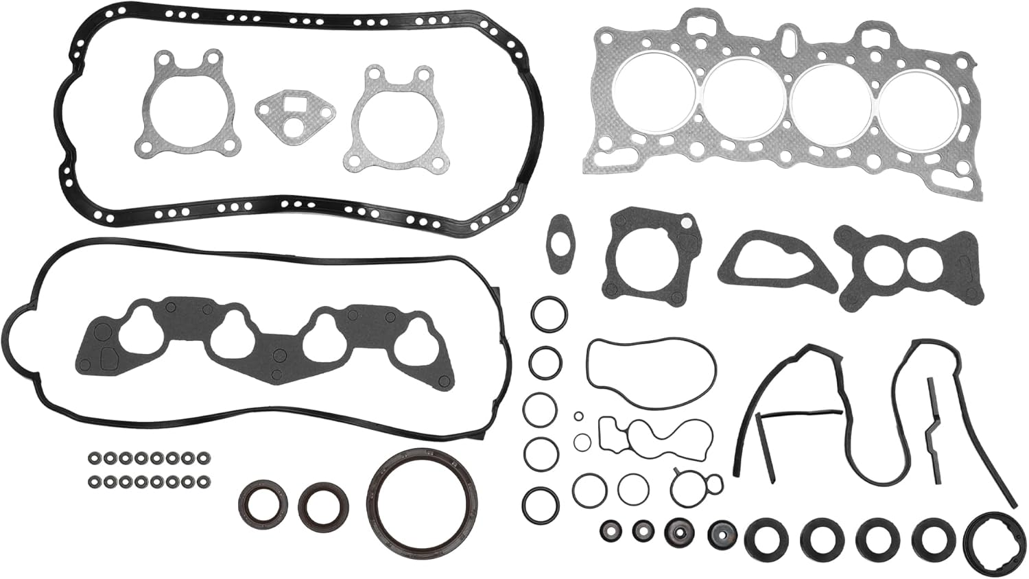 No.06110P03030 Cylinder Head Gasket Kit for Honda Engine D15B2/D15B7/D16A Engine Valve Gasket Set Efficiency Seal Rubber Metal 1 Set Black