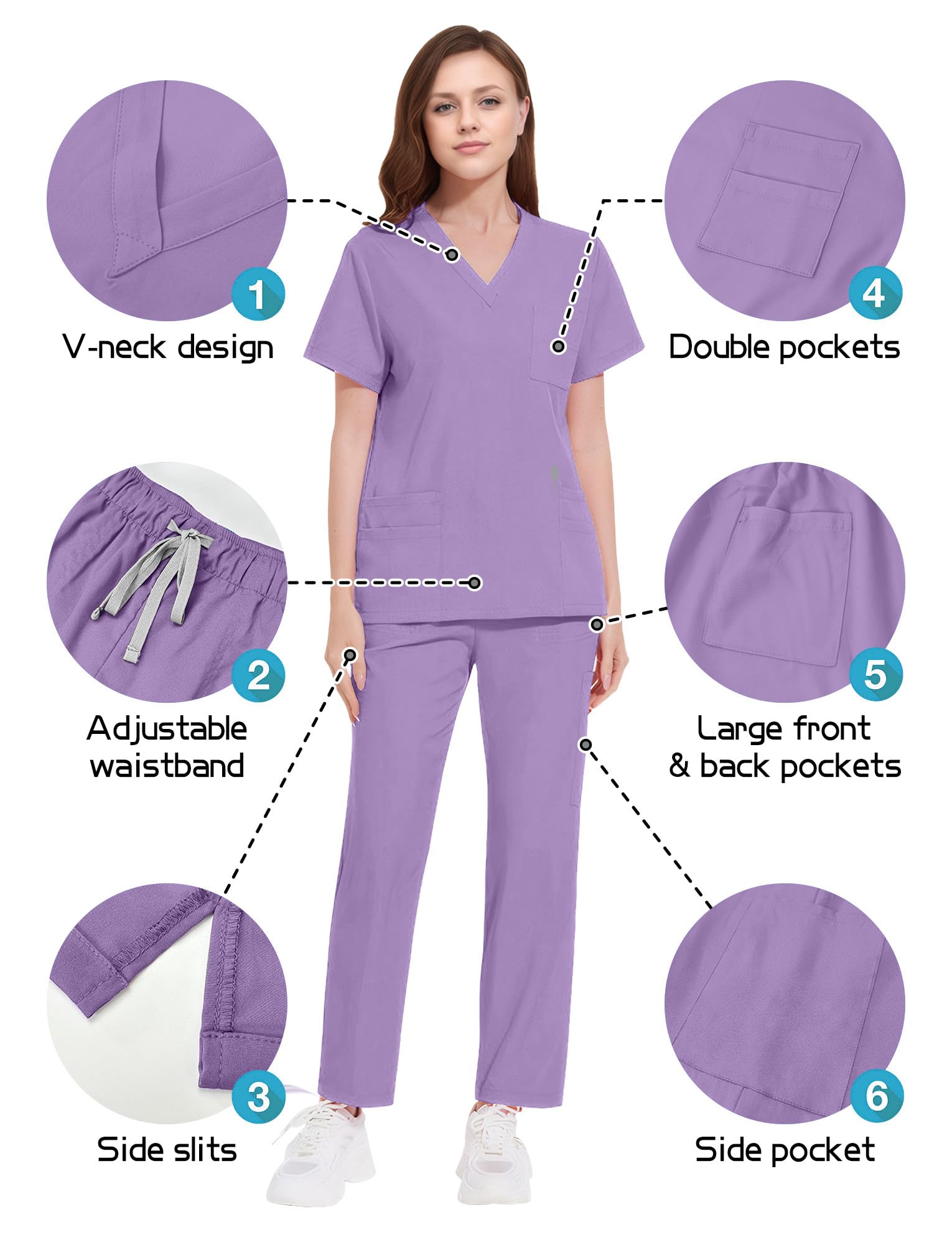 Doctor Uniform Scrubbing Set Pull-On Cap Pantalones Chaqueta