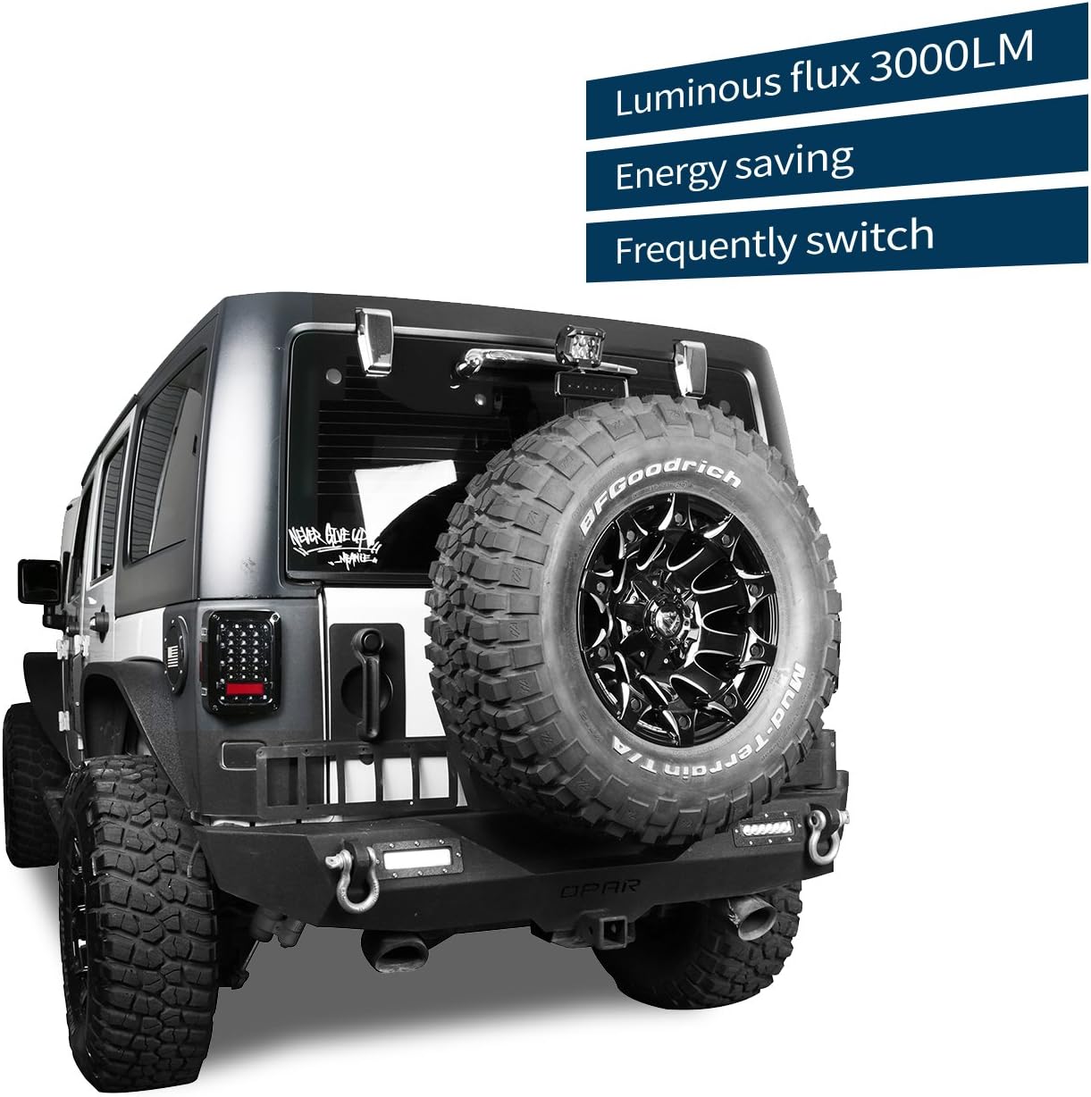 JK LED Tail Light Assembly w/Brake Light & Turn Signal Compatible with Jeep Wrangler JK JKU 2007-2018