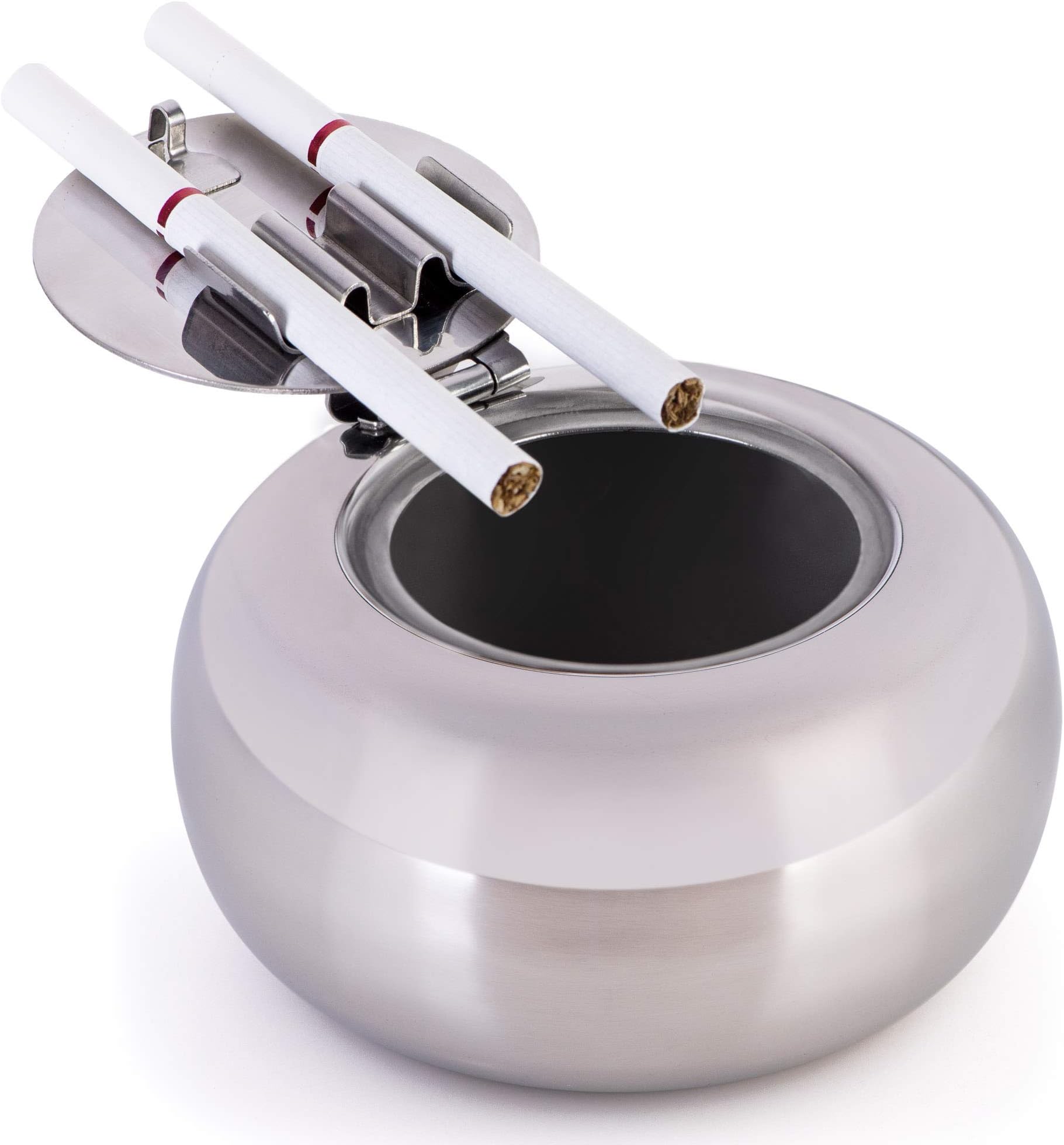WeeptWorld Ashtray, with Lid and Holders for Outdoor and Indoor - Stainless Steel Ashtray for Cigarettes, Windproof, with Locking Lid for Safety, Good Gifts for Women and Men, Ash Tray Decor
