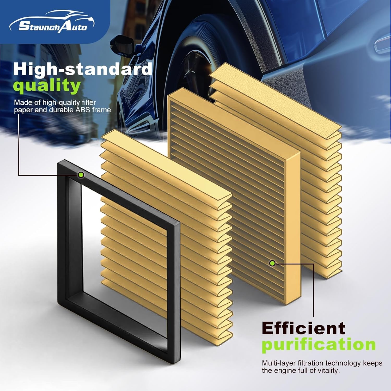 Engine and Cabin Air Filter Combo for Toyota Rav4 2016-2018 (Only for Hybrid 2.5l) Prius 2010-2015(Hybrid 1.8l) Nx300h 15-19, Lexus Ct200h 11-17 Cabin Filter #17801-37020 Cf10285-2 Pack