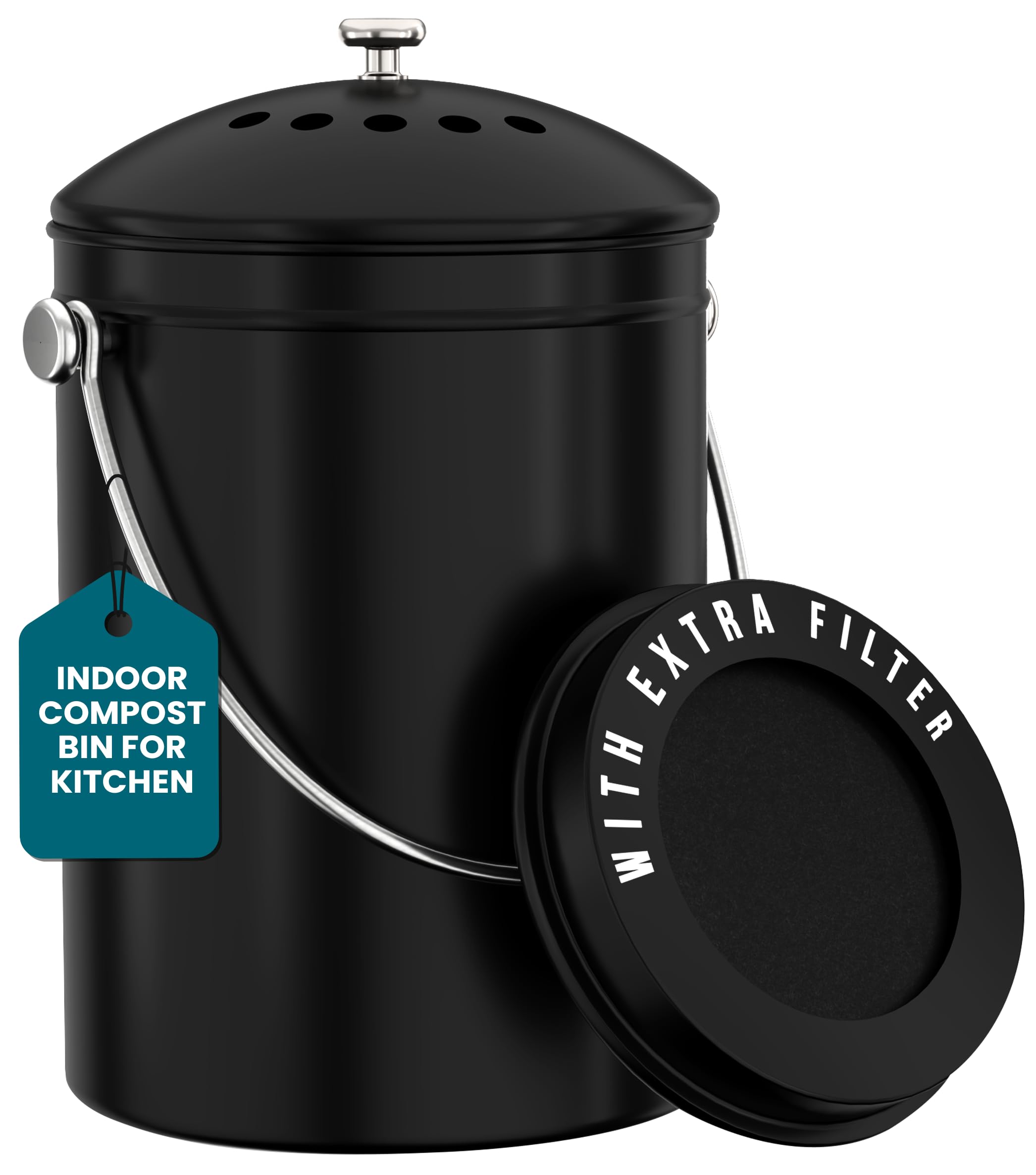 Countertop Compost Bin - Stainless Steel -9