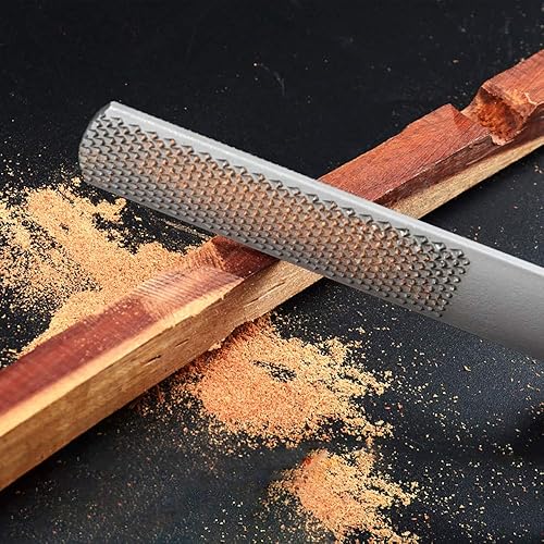 Miniatura 3 de Paquete de 2 limas de madera de 4 vías, lima de mano de alto carbono de alta calidad y raspa redonda, limas planas y de aguja semicirculares para