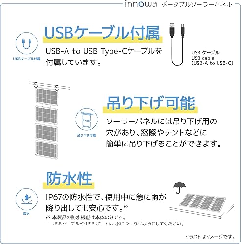 Miniatura 8 de Cargador solar portátil de 12 W (gris) - Ultra compacto, puerto USB-A, IPX67 impermeable, alta conversión, carga inteligente. Panel solar plegable