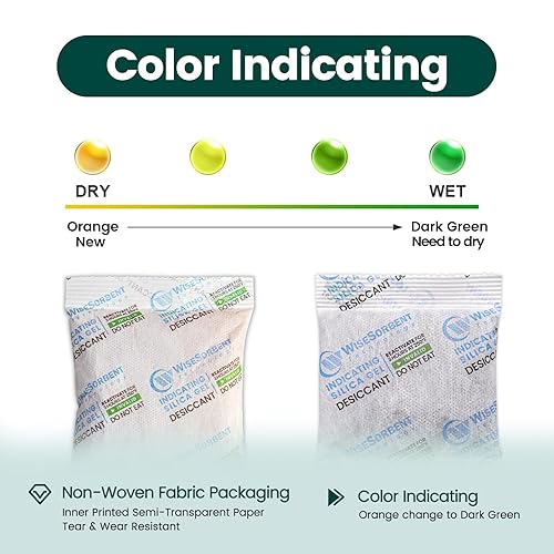 Miniatura 3 de 30 paquetes de gel de sílice de 0.71 oz, paquetes indicadores de Deisicante, absorbentes de humedad Deisccant recargables para almacenamiento