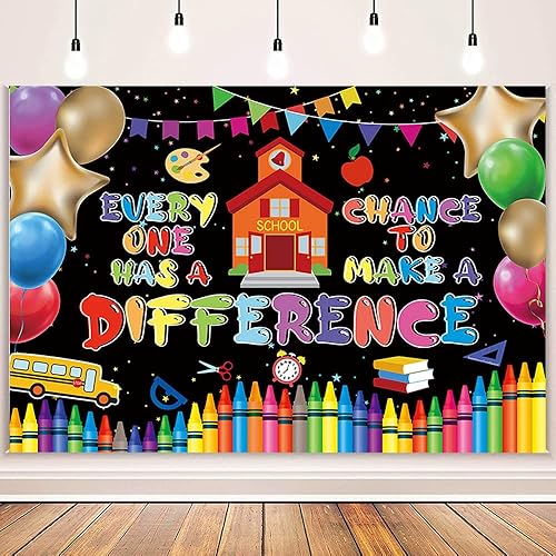 Miniatura 2 de MEHOFOND Cartel de fondo de bienvenida de regreso a clases de 7 x 5 pies, decoración inspiradora para el regreso a clases, telón de fondo para el