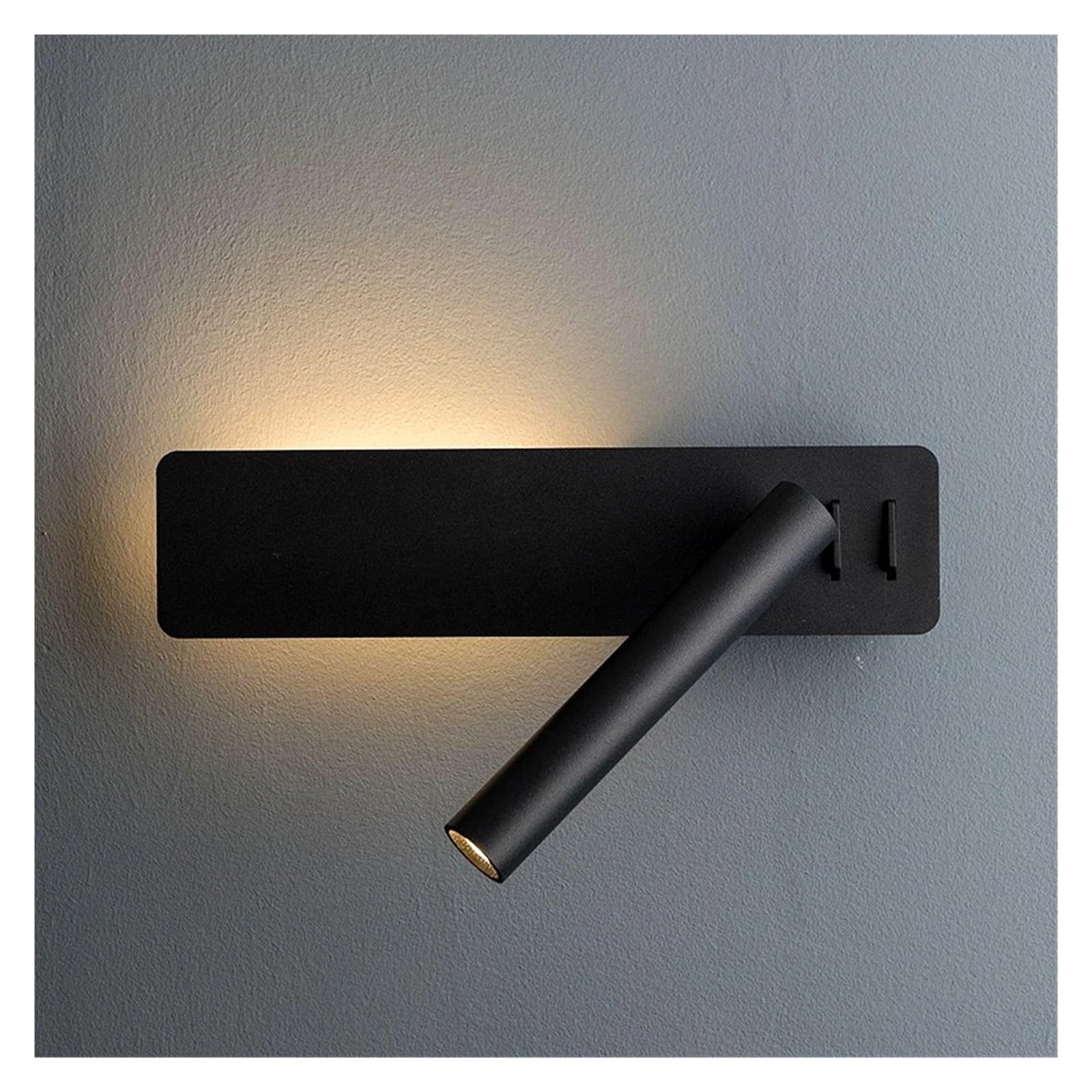 Lámpara de pared Led 6W, luz lectura for dormitorio, cabecera Hotel, lámpara libro nocturno, for rotación con foco 3W,Iluminación de imagen(Bianco)