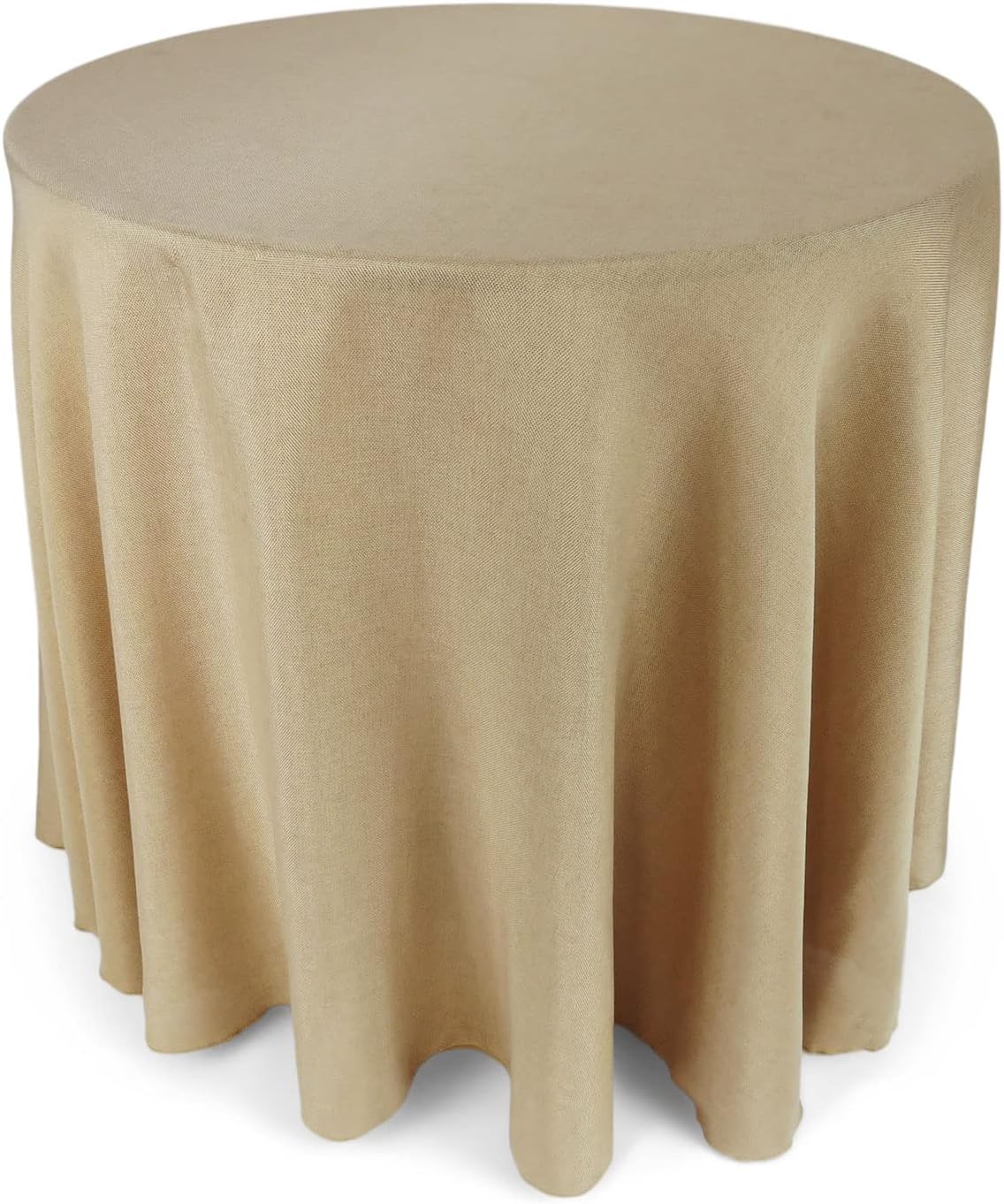 90 Inch Round Natural Brown Polyester Burlap Tablecloth Faux Jute Table Cover
