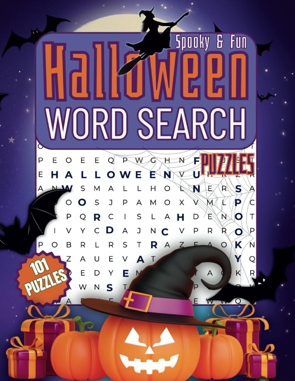 Spooky and Fun Halloween Word Search Puzzles: Over 2000 Large Print Relaxing Words to Find for Adult, Seniors & Teens