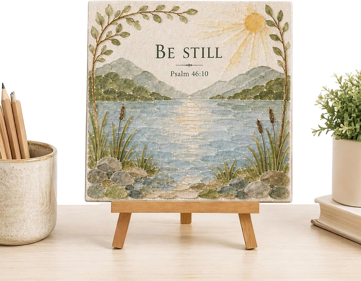Be Still Sea Glass Art Kit,Psalms of Comfort & Strength Sea Glass Art Kit