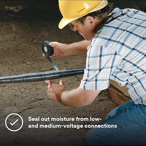 Miniatura 6 de 3M Scotch Linerless - Cinta de empalme eléctrica 130C para cables y alambres, 3,8 cm x 9,14 m, respaldo de hule, autofundente, resistencia UV,