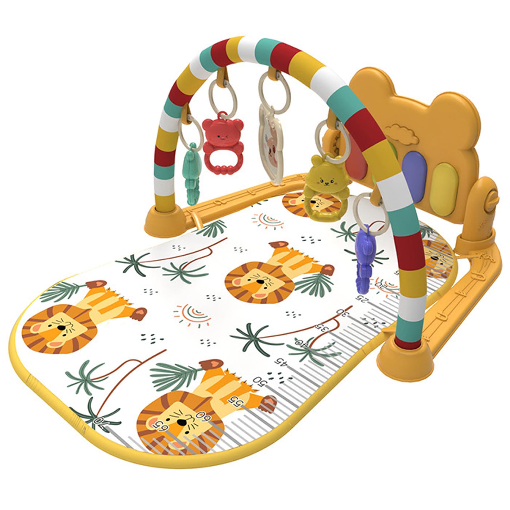 Baby Gym Play Mat Activity Center with Music & Light Safe & Easy with Rattle Pendant Tummy Time Toys