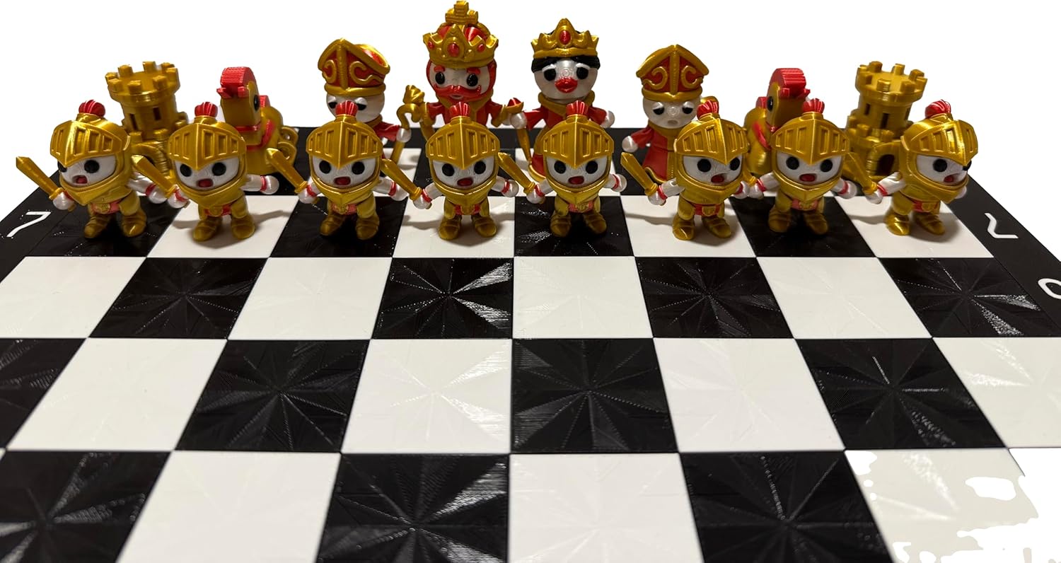 Poseable Articulating Chess Set Toy, Made in USA (Full Set Without Board)
