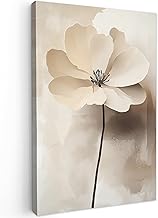MuchoWow© Pictures 60 x 90 cm Living Room Decoration Modern Wall Picture Art Print on Canvas Picture Bedroom Over Bed Room Decor Gifts Flower - Beige - Colour - Shadow