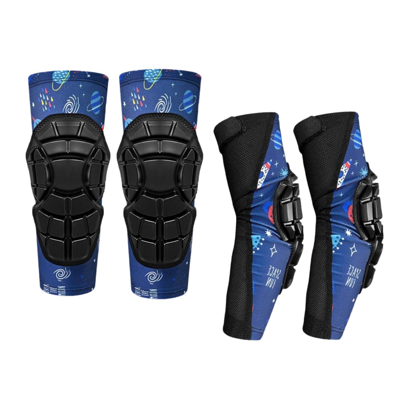LOVIVER 4 Pièces Genouillères Coudières Protège-Genoux Protège-Coudes Équipement Rembourré Léger Anti-Transpirant Adapté Aux Enfants pour Roller Cyclisme