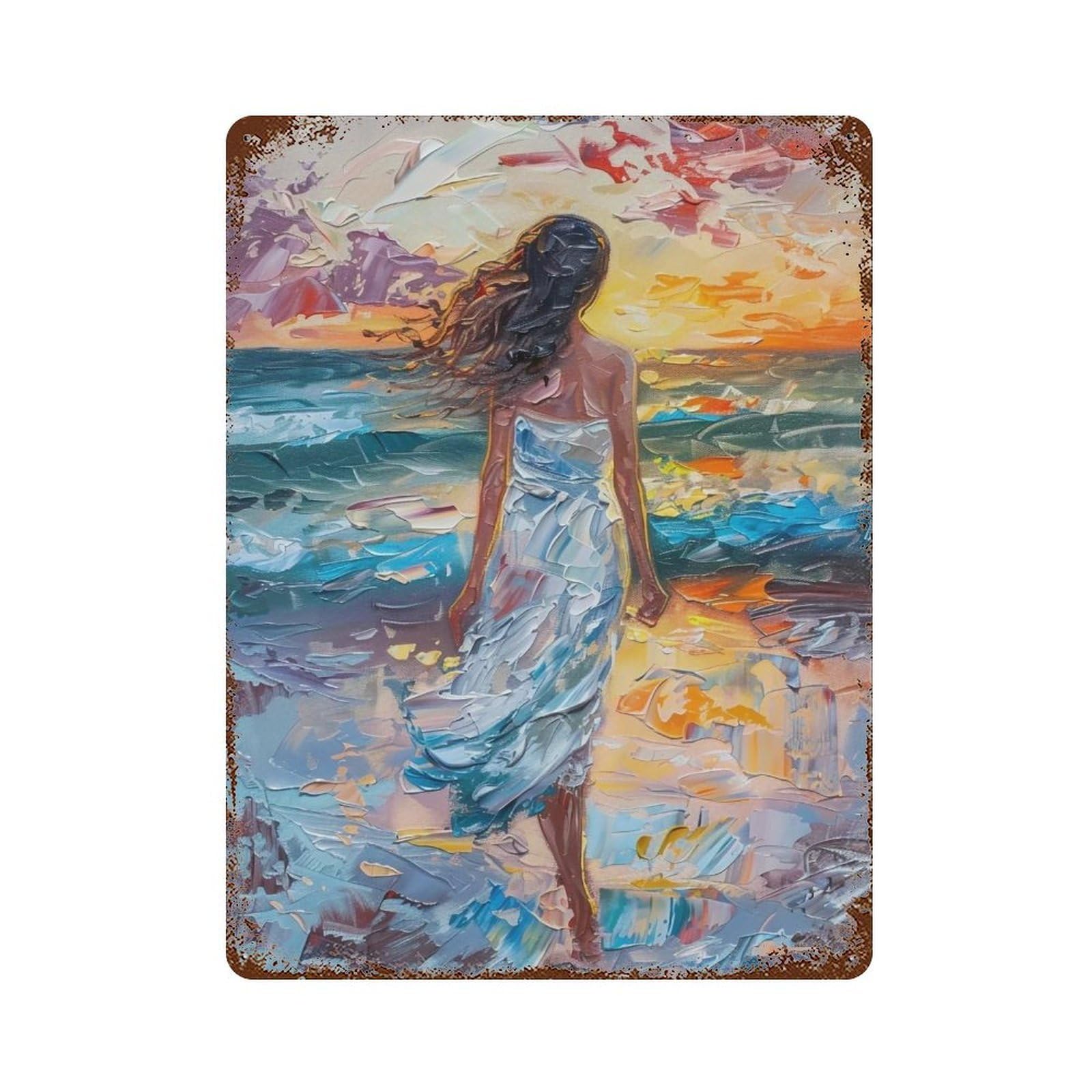 HDURYEYRYY Walk Into The Sunset Surf 02 Wall Retro Iron Vintage Art Metal Tin Sign Poster Modern Home Cofffee Club Art Bar Shop Decor 40x30cm
