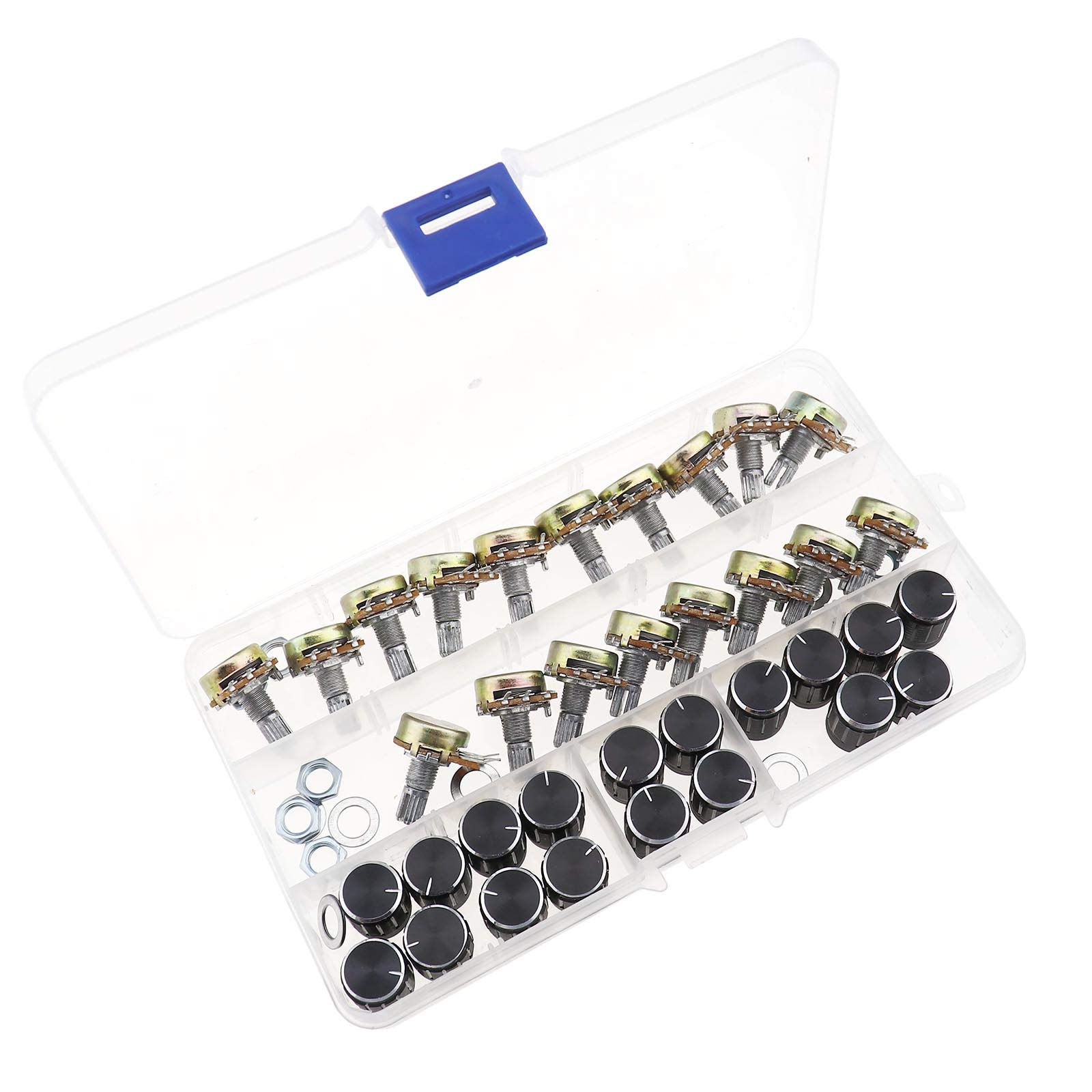 20pcs WH148 B10K Potenziometro Lineare Con Interruttore ON/OFF (albero 15mm) Per Progetti Fai-da-te