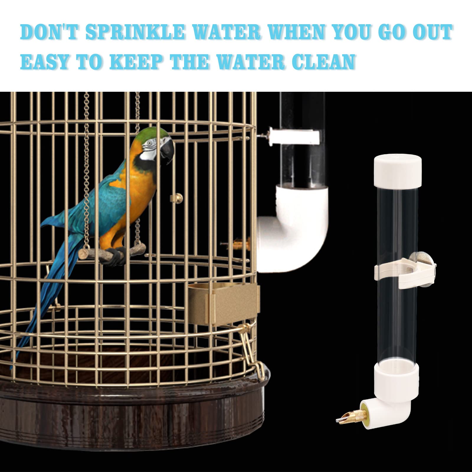 Automatic Bird Water Bottle - No Drip Hanging Drinker for Small Pets Birds Parrots Parakeets Finches Cockatiels - image 5