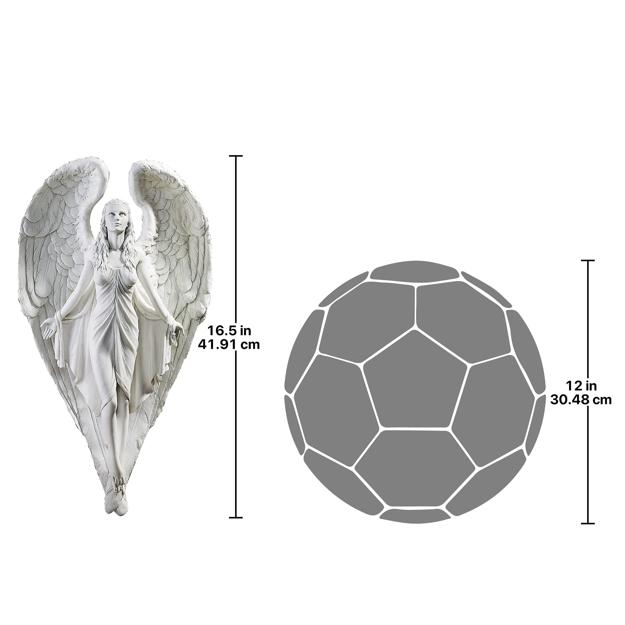 Design Toscano DB43016 Rzeźba ścienna anioła ścieżki duchowej - szara