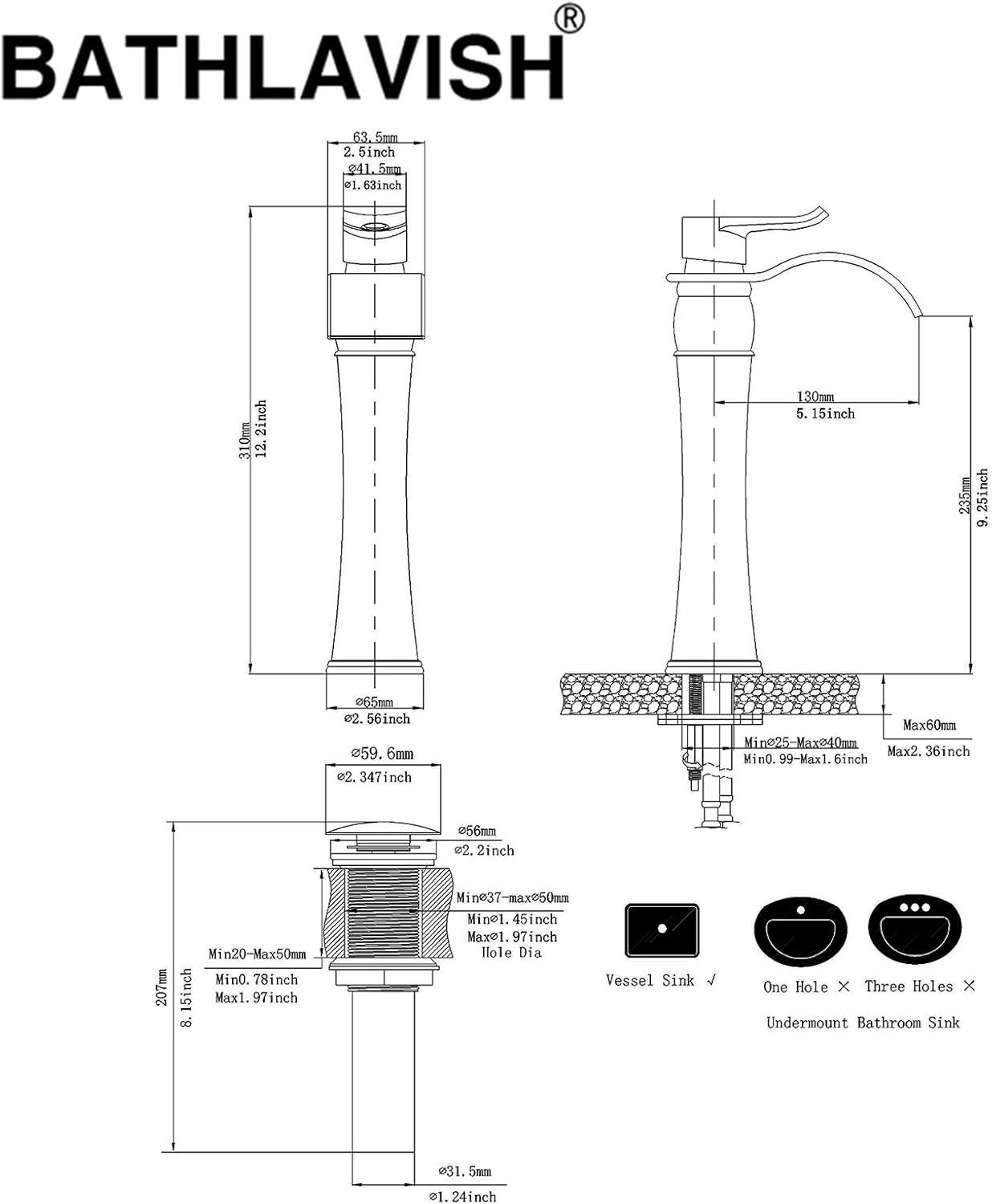 Prоduсt Dеаl BATHLAVISH Vessel Sink Faucet Black Waterfall Tall Bathroom Matte Single Hole 1 Handle Farmhouse Vanity Lavatory for Basin with Pop Up Drain Assembly Without Overflow Lead-Free 80% оƒƒ Dіѕсоunt BATHLAVISH Vessel Sink Faucet Black Waterfall Tall Bathroom Matte Single Hole 1 Handle Farmhouse Vanity Lavatory for Basin with Pop Up Drain Assembly Without Overflow Lead-Free