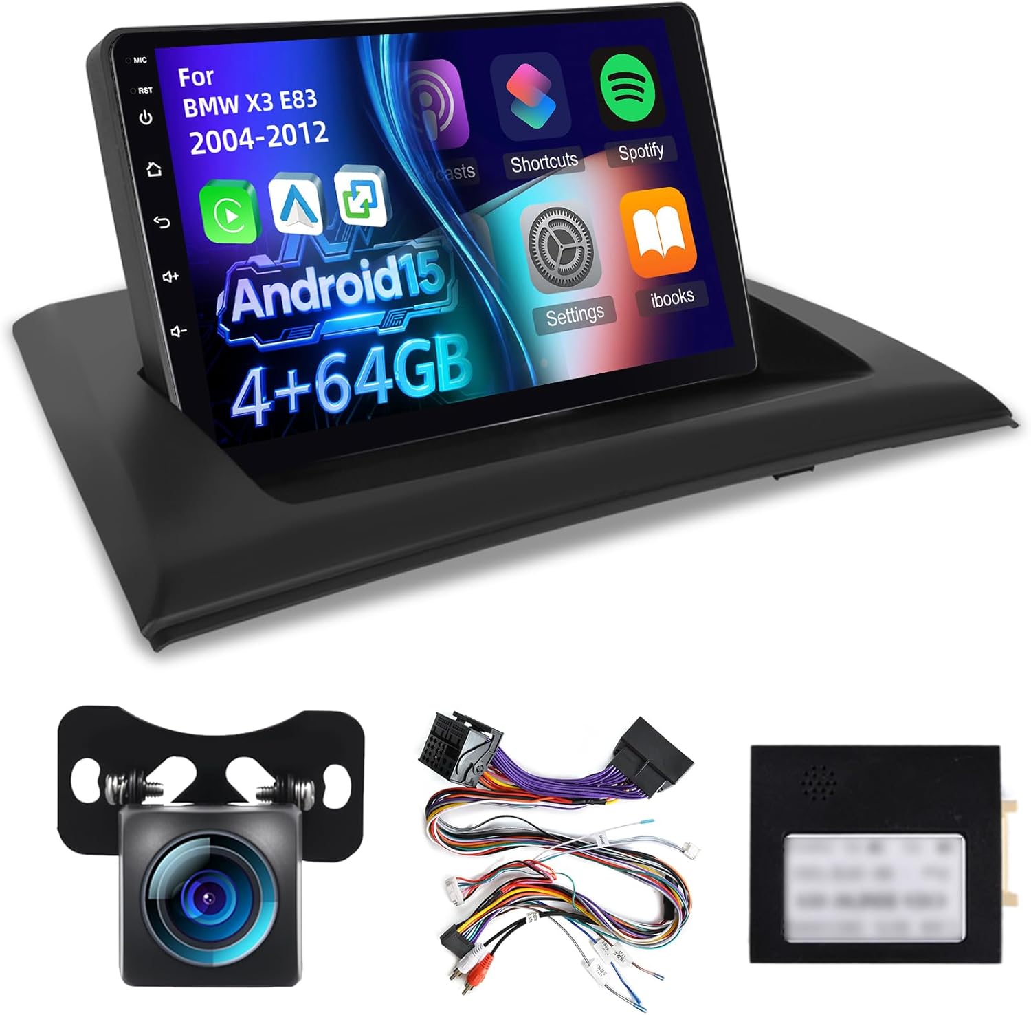 NHOPEEW Android 15 Car Stereo for BMW X3 E83 with 10" IPS Touchscreen and 4G+64G