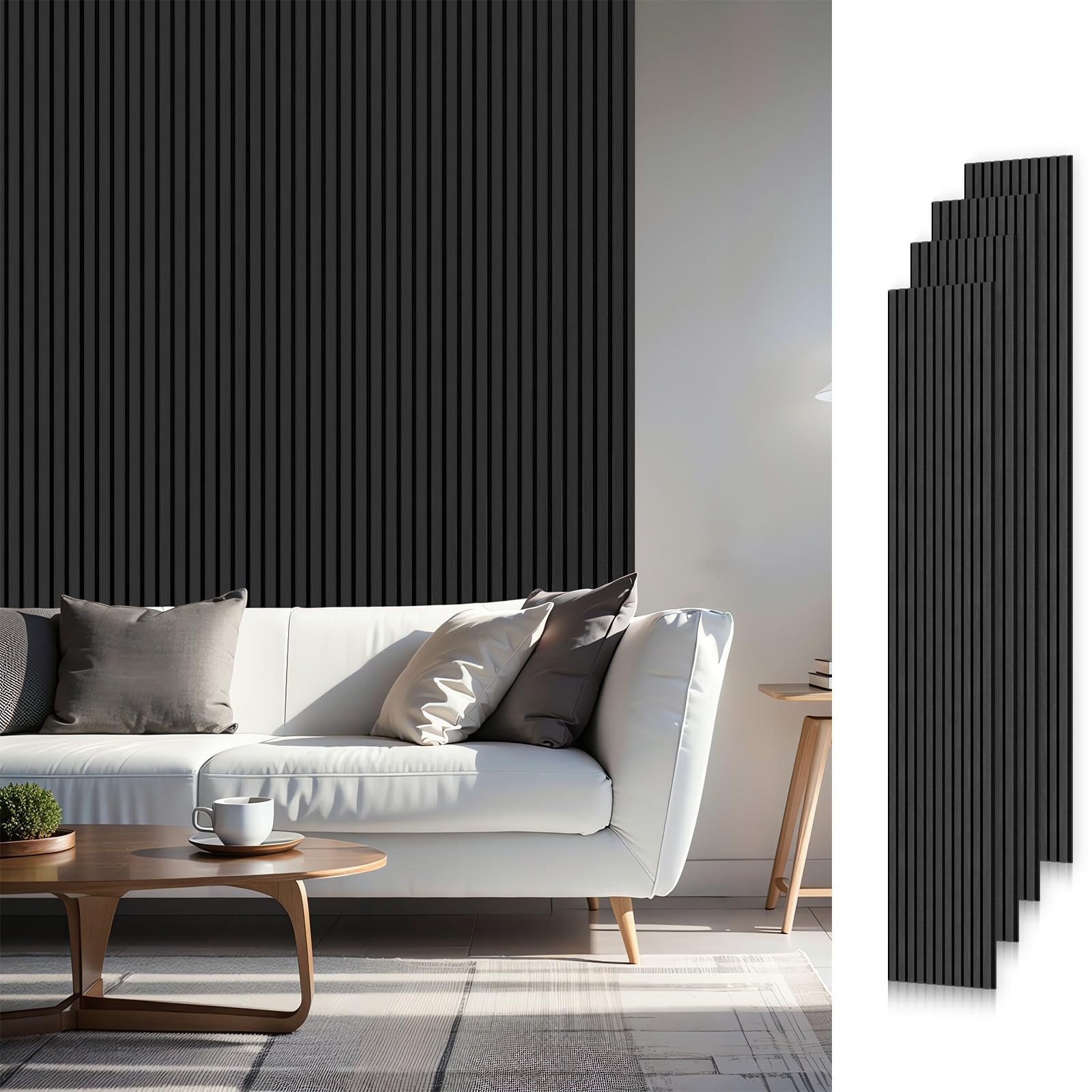 Amazon.com: SMARTSTANDARD Wood Slat Acoustic Wall Panels 4 Pack 94