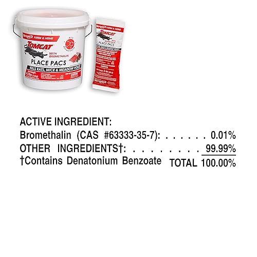 Miniatura 2 de Tomcat Bromethalin Place Pacs Bait, control de plagas para edificios y casas agrícolas, mata ratas y ratones