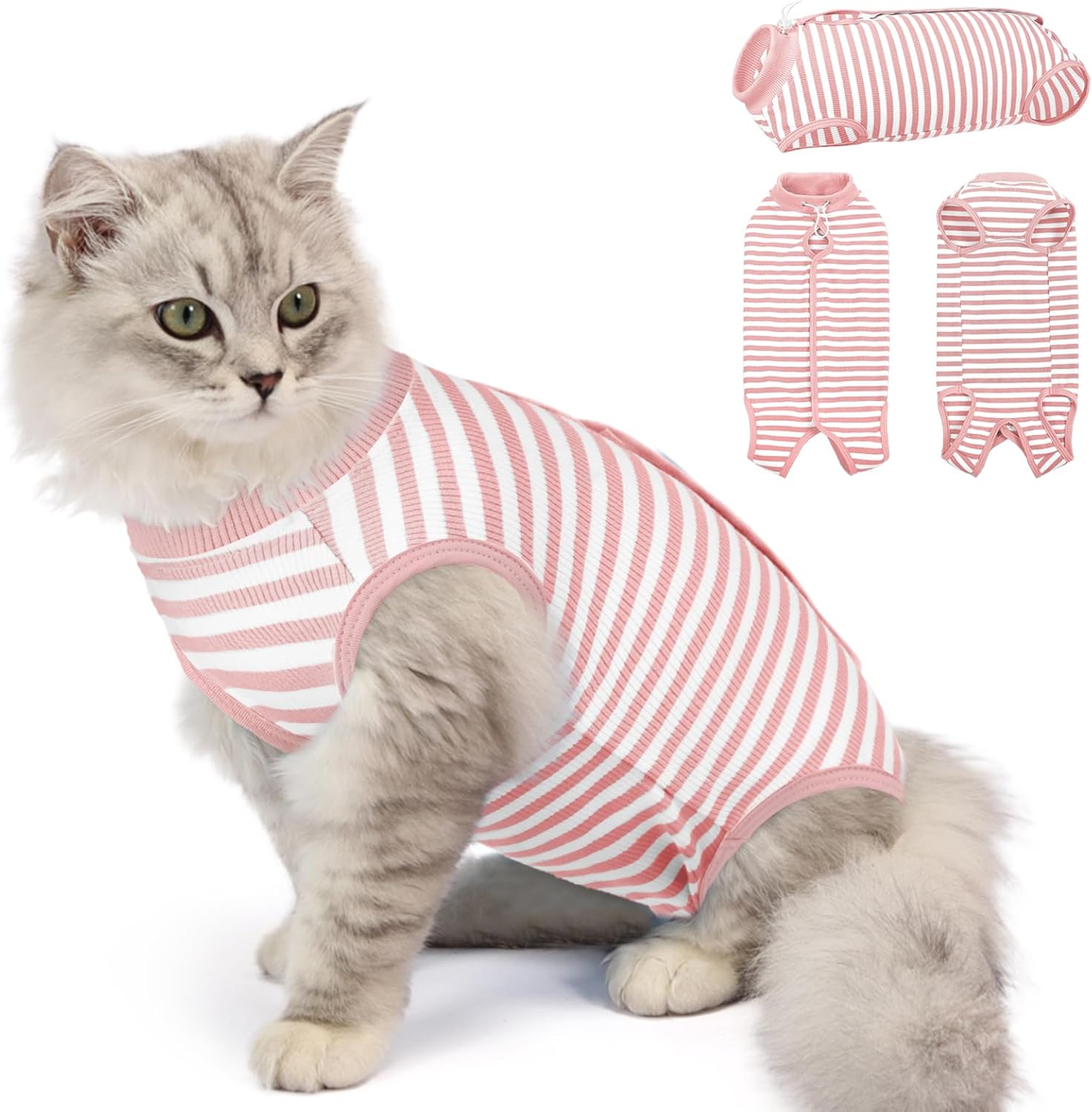 SUNFURA Cat Recovery Suit for Spay, Cat Surgical Recovery Suit for Abdominal Wounds Anti-Licking After Surgery, Kitten Onesie for Cat…