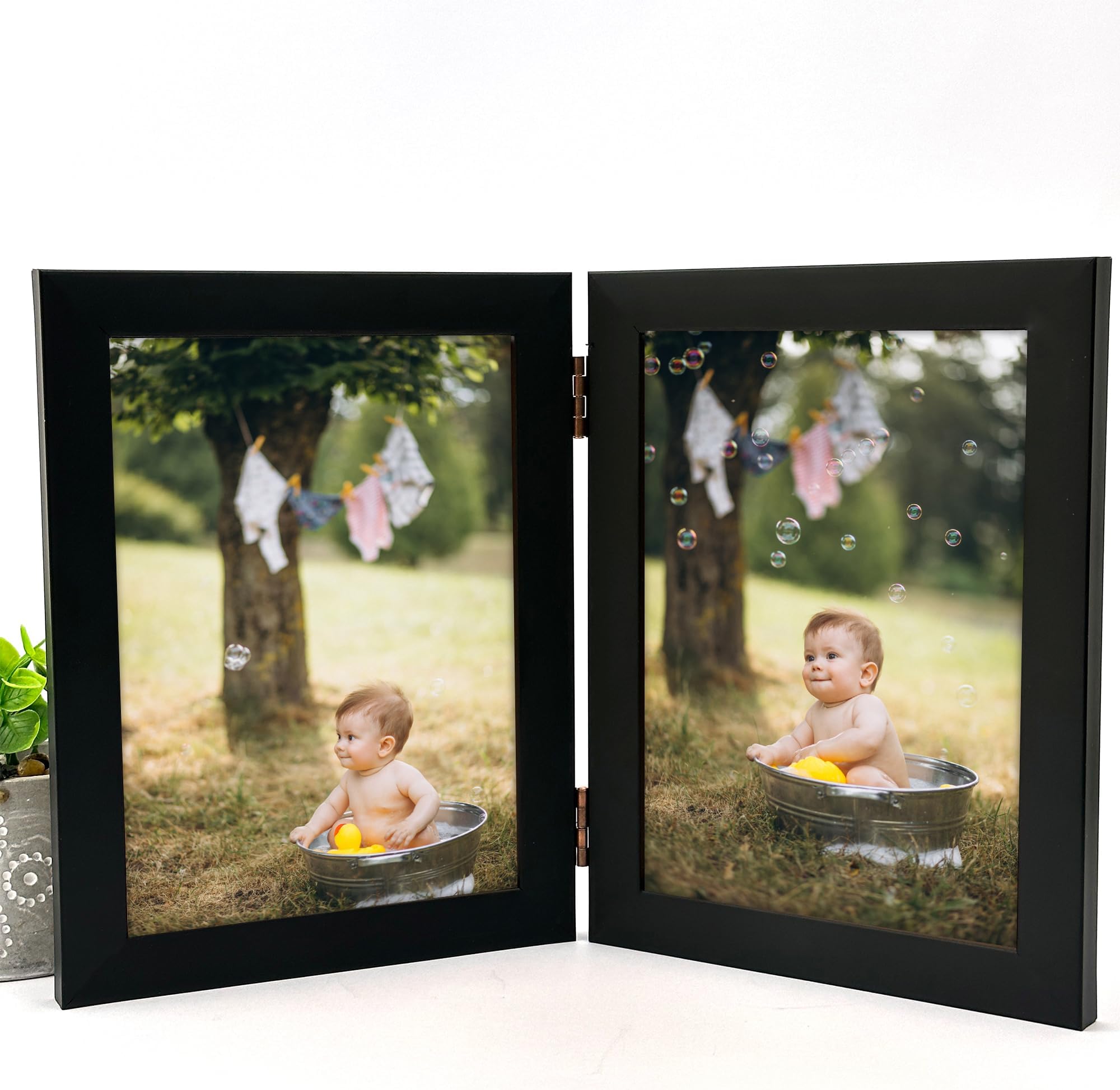 DECOLIFE, Black Double 6x4 Photo Frame (15x10 cm), Picture Frames, Slim Photo Frame, Photo Frames Multiple Pictures, Multiple Color and Size Options