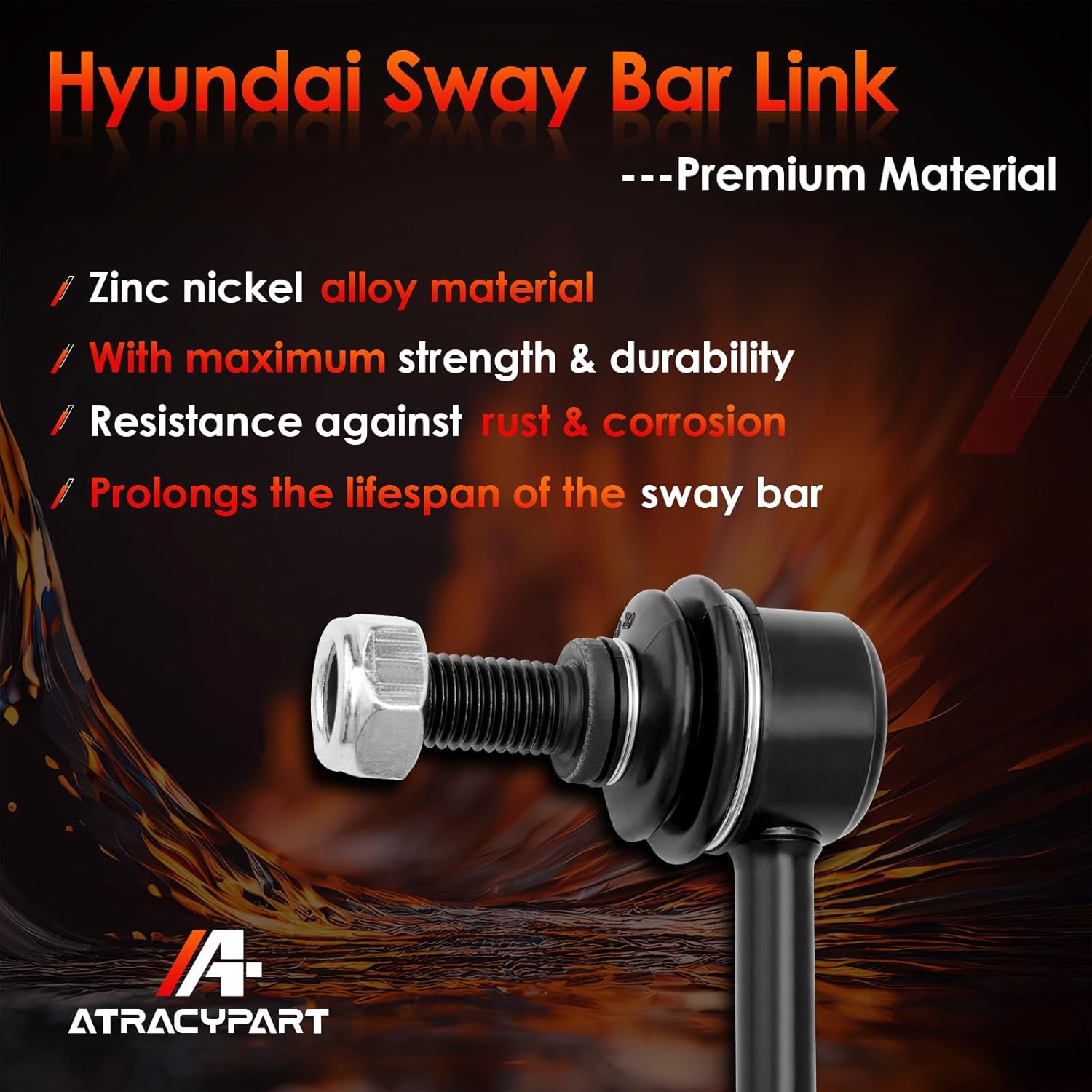 Front Sway Bar Stabilizer End Links Zinc-Nickel Alloy-Suspension Kit 2 PCS, Compatible With 2011-2019 Hyundai Accent, Elantra, Velo-ster, Tucson. Kia Forte Rio & Soul, Replaces#: K750523, 548300U000