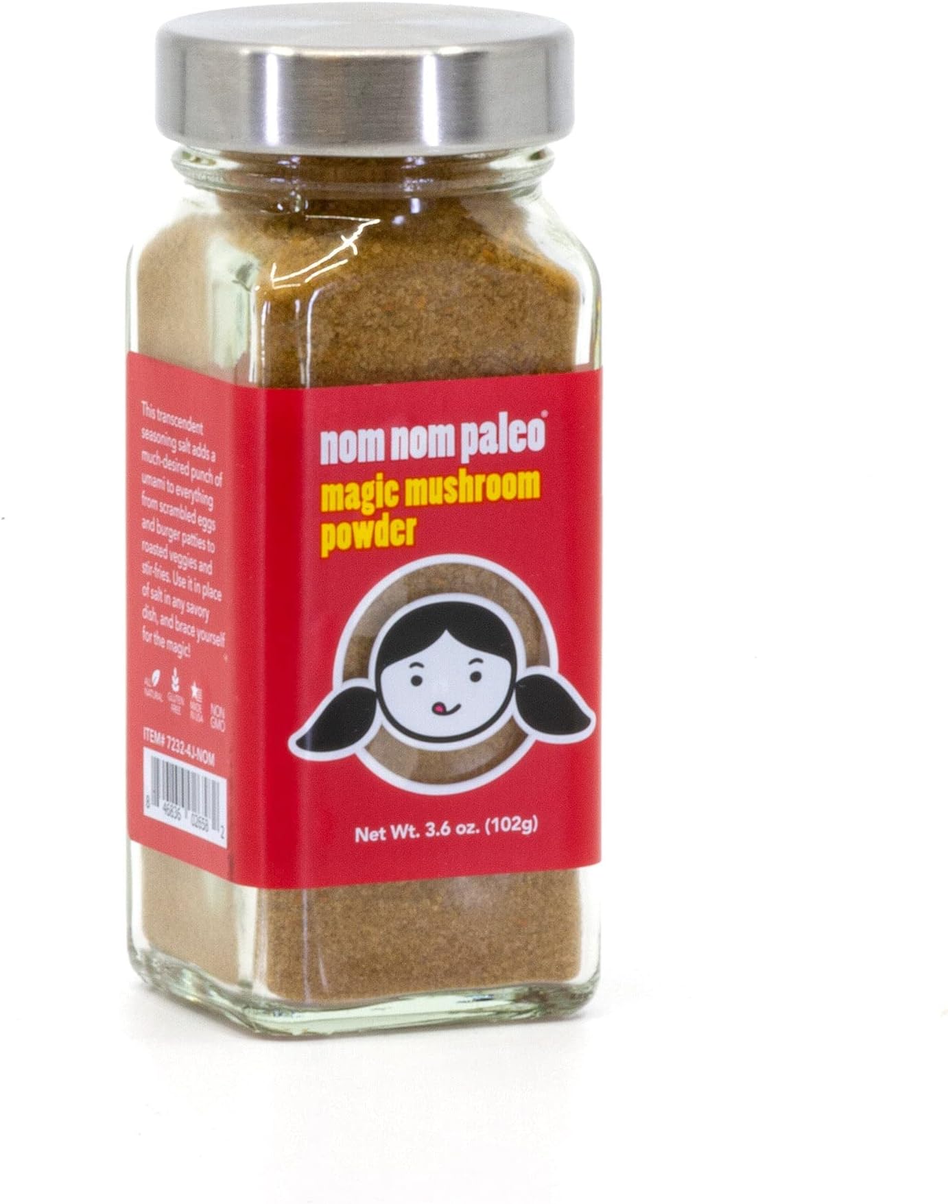 The Spice Lab Nom Nom Paleo Magic Mushroom Powder - 3.6 oz French Jar - Gluten Free Umami Seasoning - Dried Mushroom Powder for Cooking - All Purpose Kosher, Non GMO & Paleo Friendly - 7232