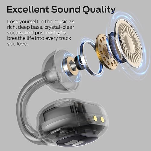 Miniatura 3 de Monster Auriculares abiertos AC339, auriculares Bluetooth 6.0, sonido estéreo, clip de oreja abierto de 40 horas de reproducción, control táctil