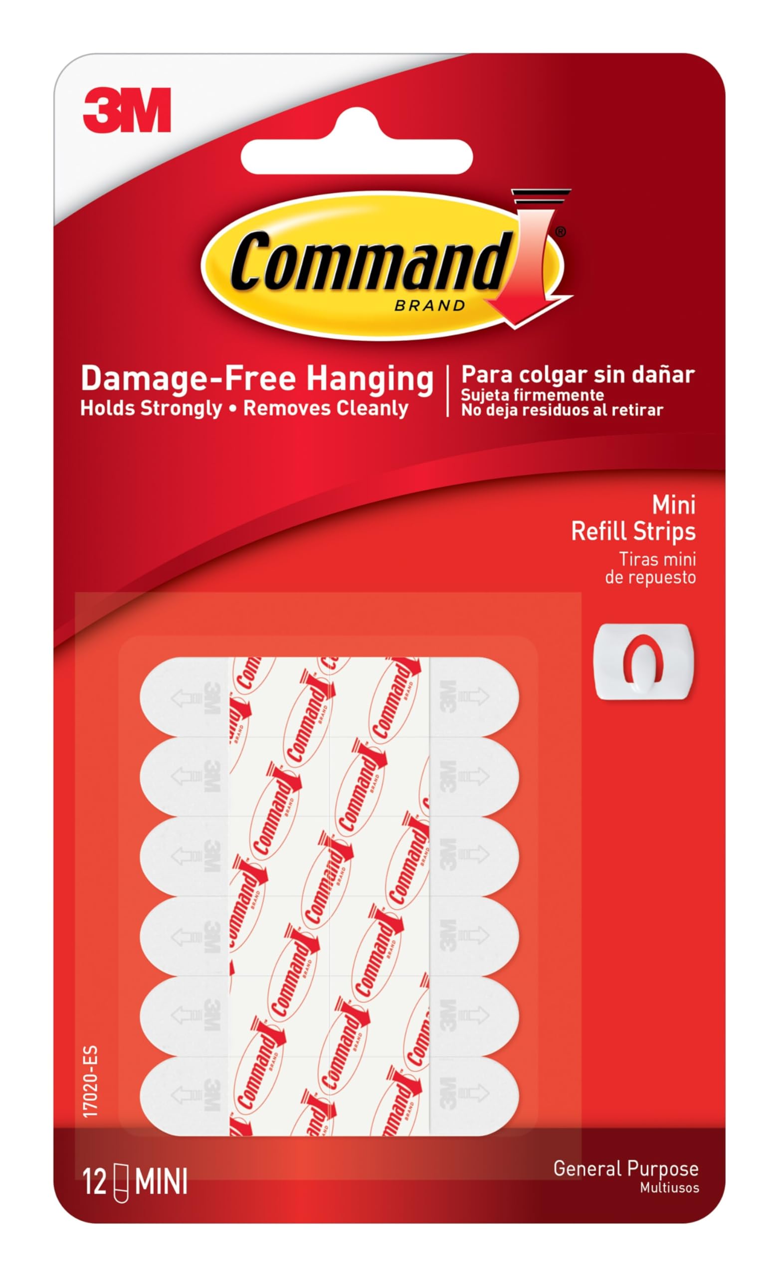 30-Pack Clear Adhesive Refill Strips Compatible With Command Hooks - Damage-Free Hanging For Decor & Lights