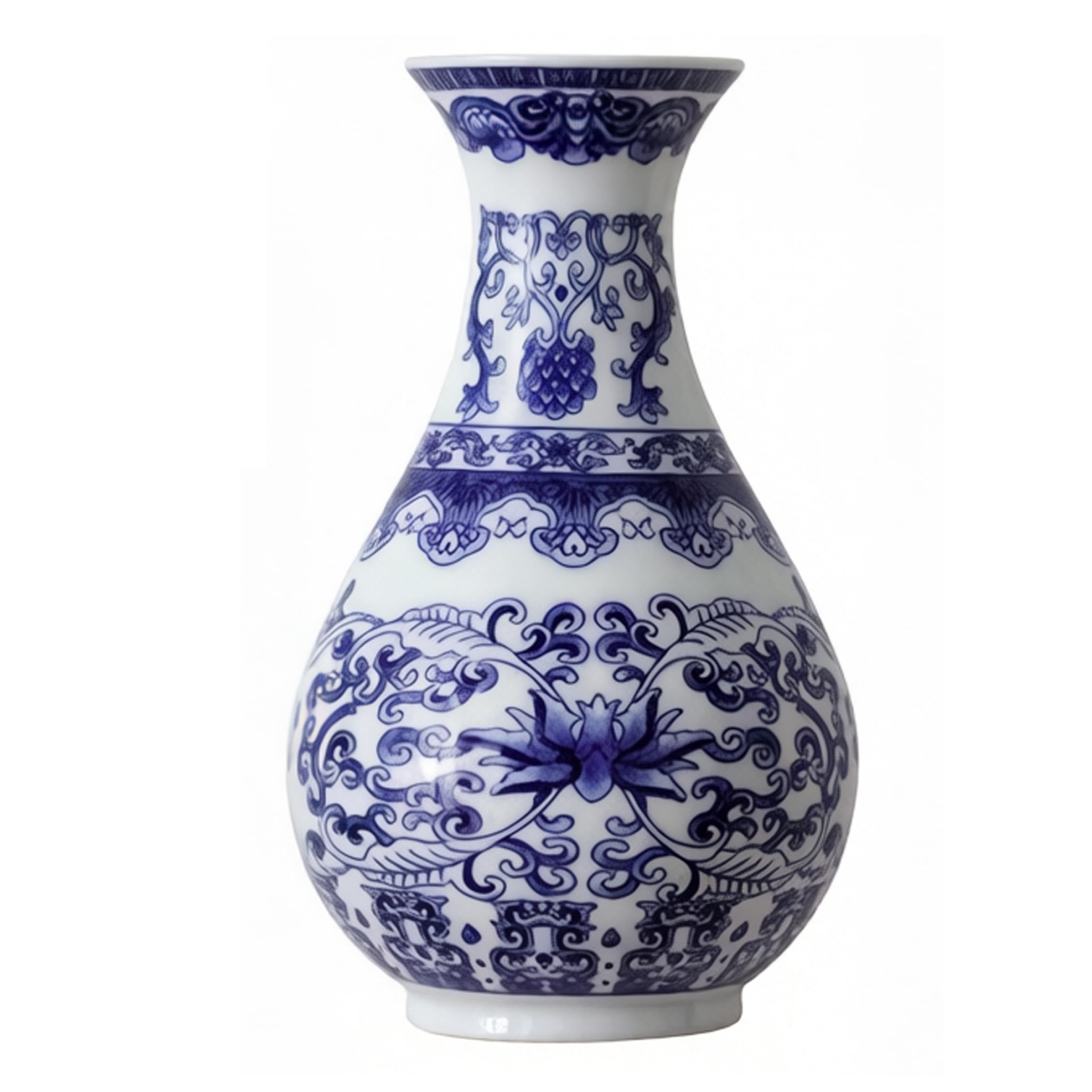 Vase mural en céramique chinoise traditionnel blanc bleu