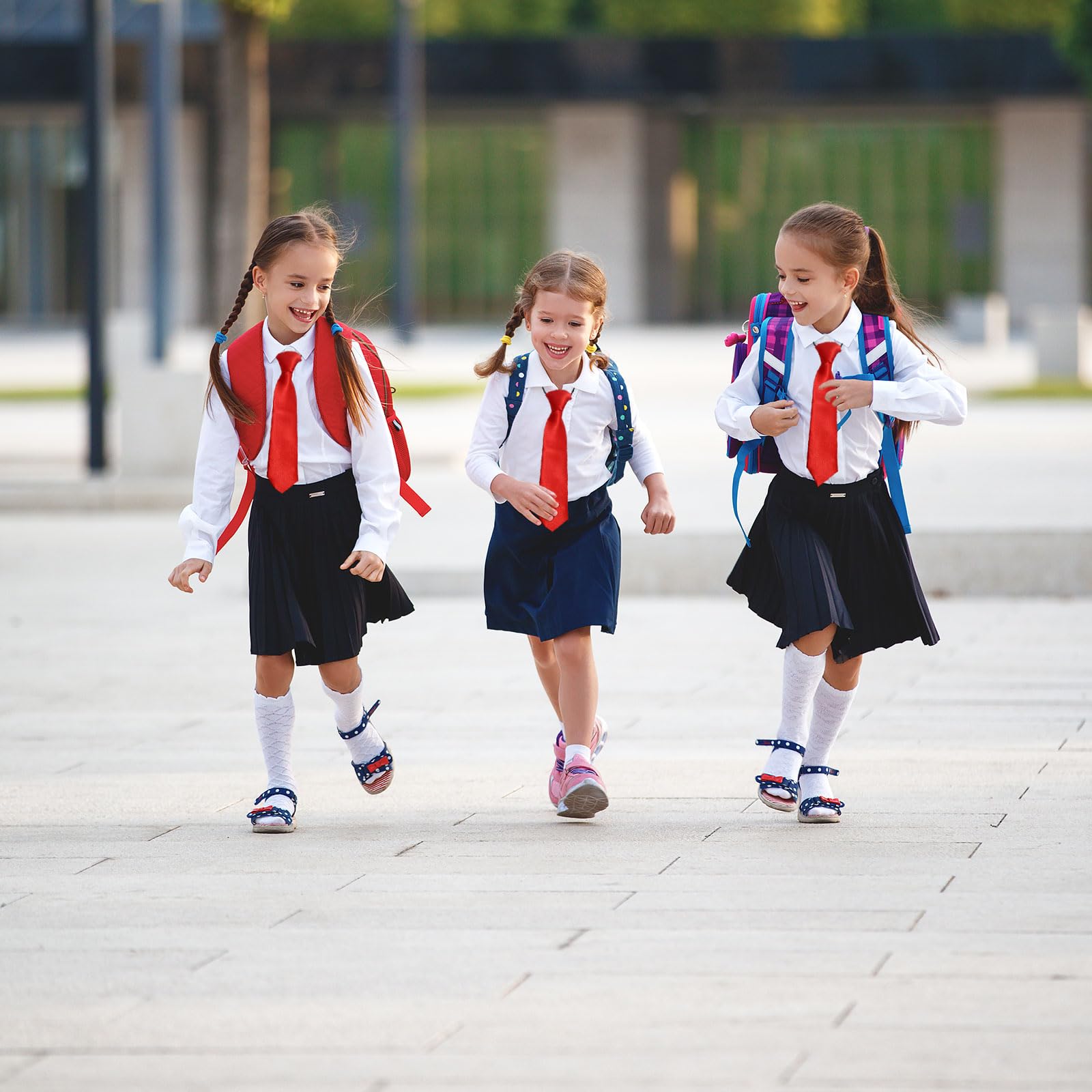 FUIPVGI 4 Piezas Corbata para Niños con Banda Elástica Flexible, Corbata Pre-atada con Aire de Seda y con Elástico Brillado, Corbatas Escolares para Niños Niña Escolar Uniforme Boda Fiesta