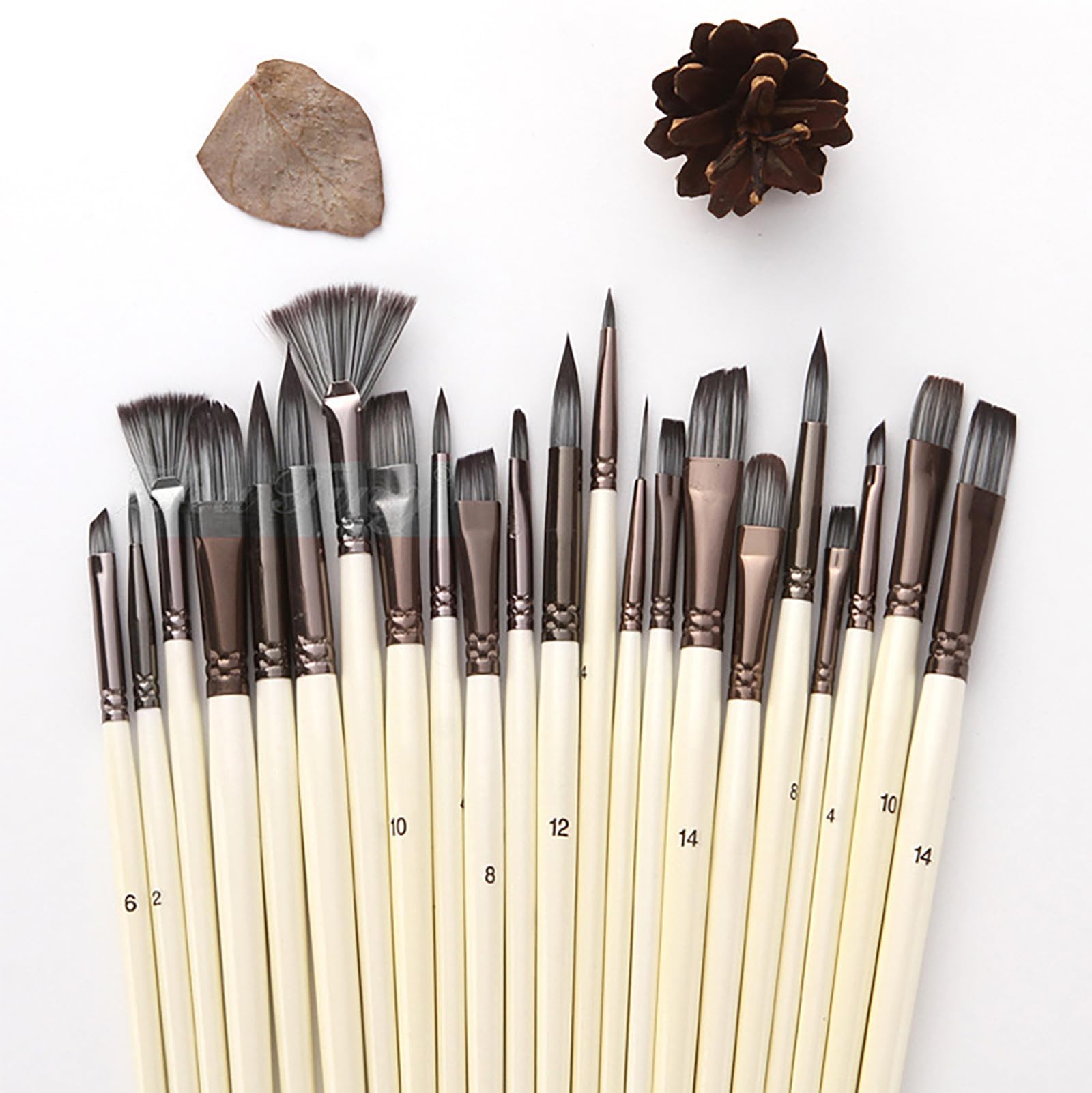 24-teiliges Pinselset, professionelle, verbesserte synthetische Künstlerpinsel für Künstlerbedarf, Aquarell, Acryl, Öl, Gouache, Malerei mit Etui und Leinwandrolle