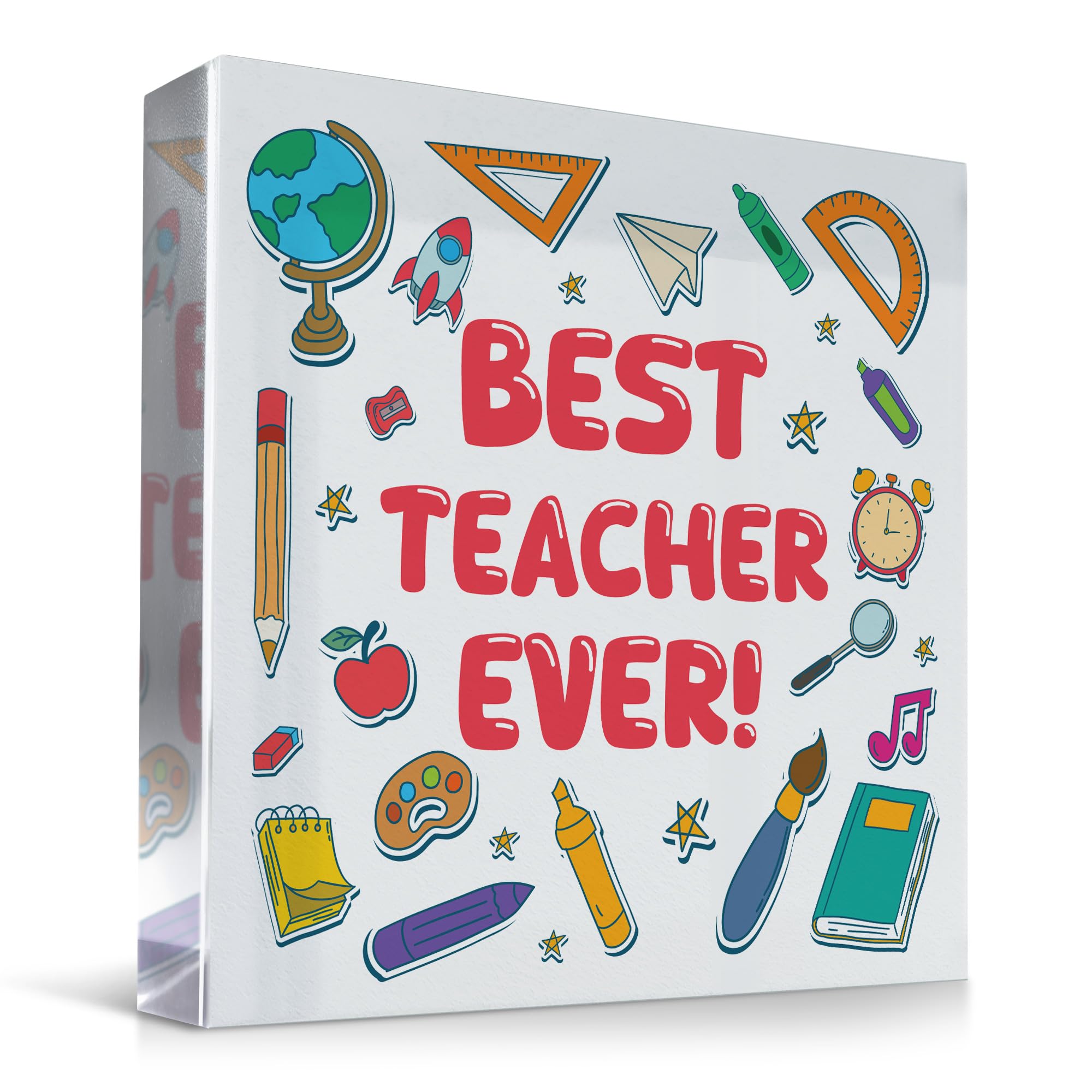 Red Ocean End Of Term Gift For Best Teacher Ever Freestanding Block Thank You Gift For Teacher Nursery Teacher Gift For Teachers Leaving School Gifts Nursery Preschool Gifts