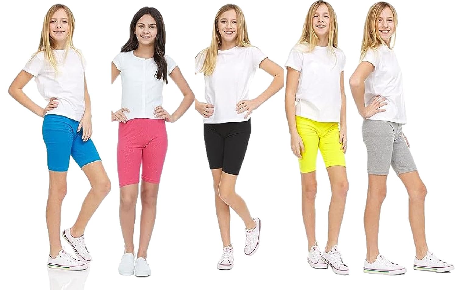 Havenfort Cotton Shorts for Girls, Tights for Girls (Pack of 5) Multicolor