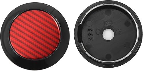 Miniatura 7 de ACROPIX Tapacubos centrales de rueda de 2.520 in de diámetro, 6 clips, para vehículo, patrón de fibra de carbono, color negro y rojo, paquete de 4
