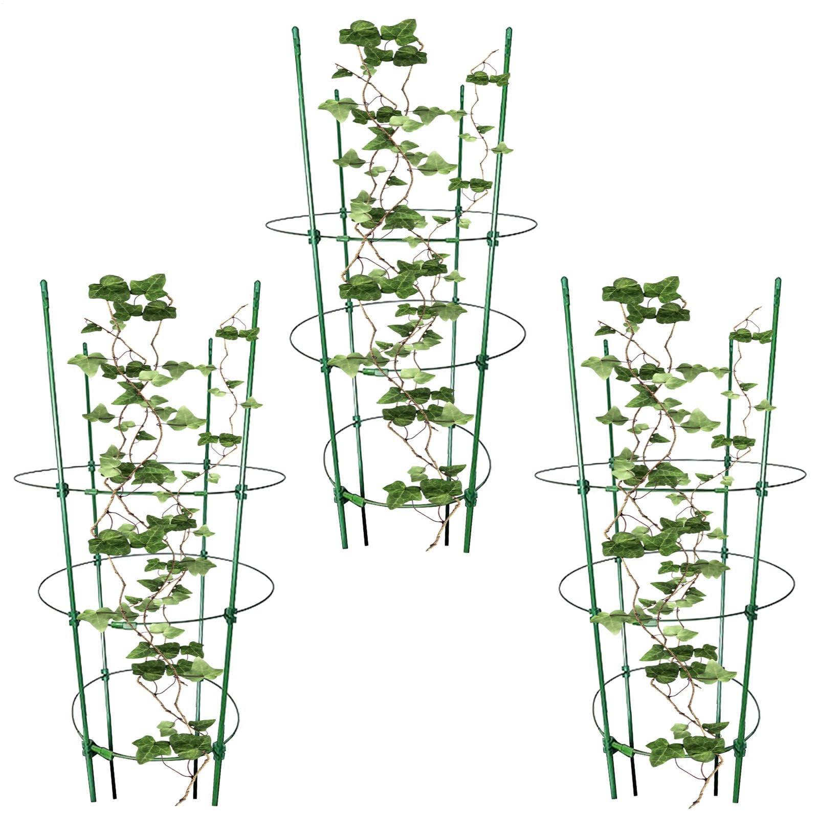 Support tomate robuste et tuteurs triples en acier durable pour potager