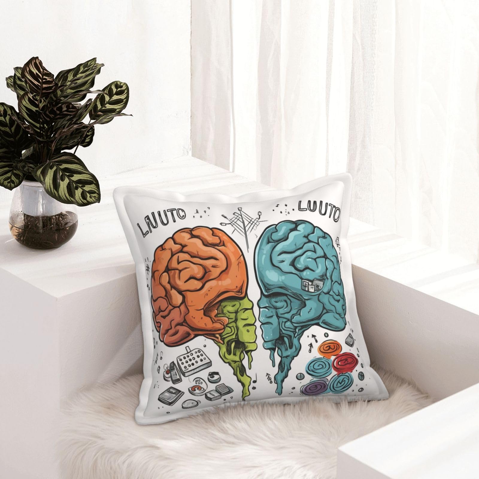 Housses de coussin rustiques en cuir synthétique carré 40 cm salon moderne