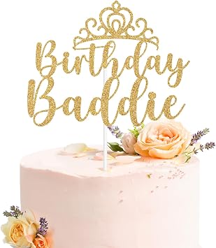 Birthday Baddie Cake Topper, Happy Birthday, Girls Bday Cake Decor, Funny 16th 18th 21st BIRTHDAY Party Decorations